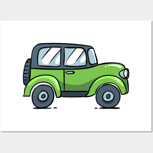 Cartoon Car / Jeep Posters and Art